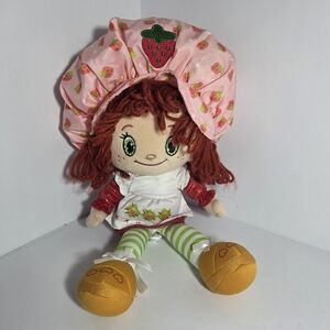 Strawberry-Themed Stuffed Doll with Pink Hat